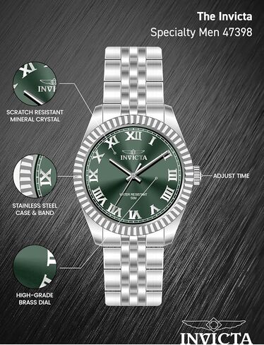 Invicta Men's 47398 Specialty Quartz 3 Hand Green Dial Watch in Saudi Arabia