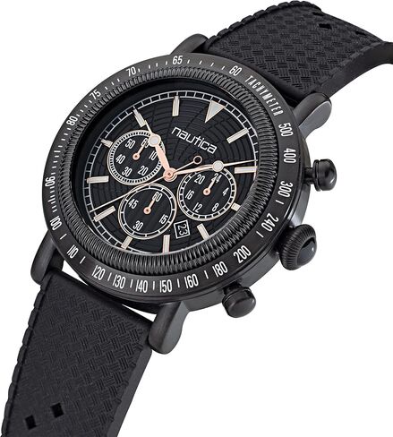 Nautica Men's Spettacolare Reissue Black Silicone Strap Watch (Model: NAPSPF202) in Saudi Arabia
