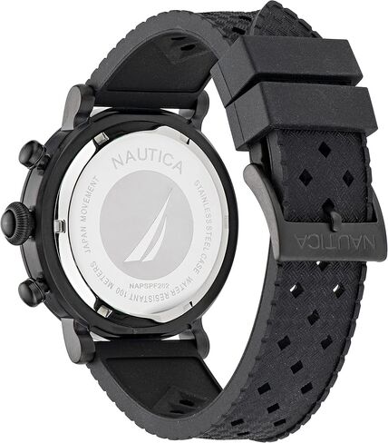Nautica Men's Spettacolare Reissue Black Silicone Strap Watch (Model: NAPSPF202) in Saudi Arabia
