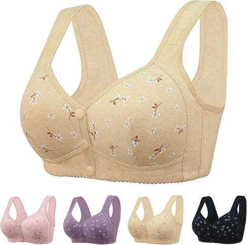Daisy Bras للنساء الأكبر سناً الإغلاق الأمامي للقطن مريح صدرية بالإضافة إلى الحجم الأمامي الصدرية in Kuwait