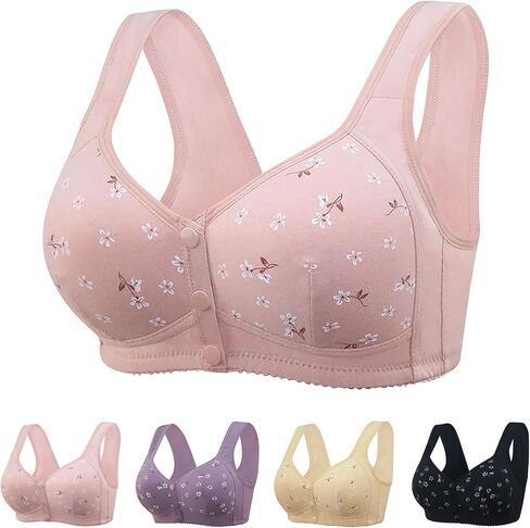 Daisy Bras للنساء الأكبر سناً الإغلاق الأمامي للقطن مريح صدرية بالإضافة إلى الحجم الأمامي الصدرية in Kuwait