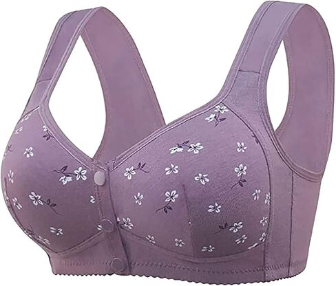 Daisy Bras للنساء الأكبر سناً الإغلاق الأمامي للقطن مريح صدرية بالإضافة إلى الحجم الأمامي الصدرية in Kuwait