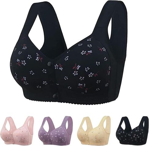 Daisy Bras للنساء الأكبر سناً الإغلاق الأمامي للقطن مريح صدرية بالإضافة إلى الحجم الأمامي الصدرية in Kuwait