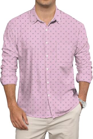 KYKU Mens Long Sleeve Shirt: Fashion Button Down Casual Shirts for Men with Pocket in Saudi Arabia