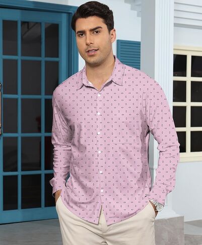 KYKU Mens Long Sleeve Shirt: Fashion Button Down Casual Shirts for Men with Pocket in Saudi Arabia