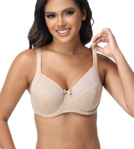 Women's Everyday Bra Underwire Lace Unpadded Push Up Bra Full Coverage for Plus Size Big Bust in Saudi Arabia