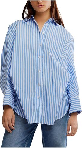Free People Women's Sabine Striped Articulated Shirt in Saudi Arabia