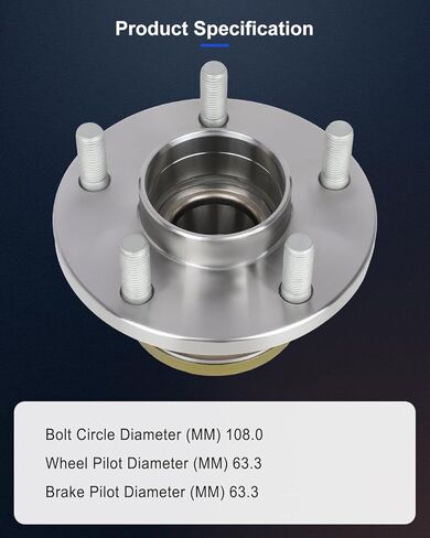 محور عجلة ECCPP وتجميع الحامل الخلفي 512439 من أجل Ford Transit Connect 2010-2013 5 محامل عجلات Lugs مع ABS 2PCS in Kuwait