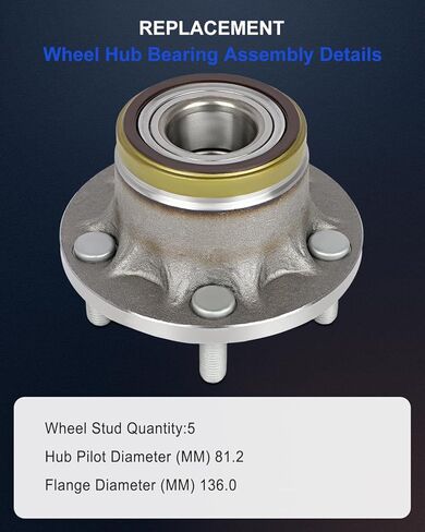 محور عجلة ECCPP وتجميع الحامل الخلفي 512439 من أجل Ford Transit Connect 2010-2013 5 محامل عجلات Lugs مع ABS 2PCS in Kuwait