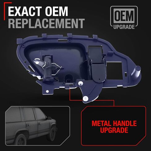 Interior Front/Rear Driver Door Handle - Compatible with 1995-1999 Chevrolet GMC C1500 & K1500 Suburban, C2500 & K2500 Suburban, 95-00 C3500 & K3500, 95-02 C3500HD, C5500 - Blue - OEM 15708045, 77572 in Saudi Arabia