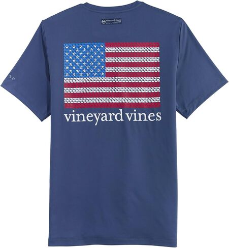 Vineyard Vines Men's Micro Whale Flag Micro Sleeve Harbour Performance Tee in Kuwait