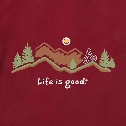 Life is Good Men's Crusher T, Short Sleeve Cotton Crew Neck Graphic Tee Shirt, Bike Vista in Saudi Arabia