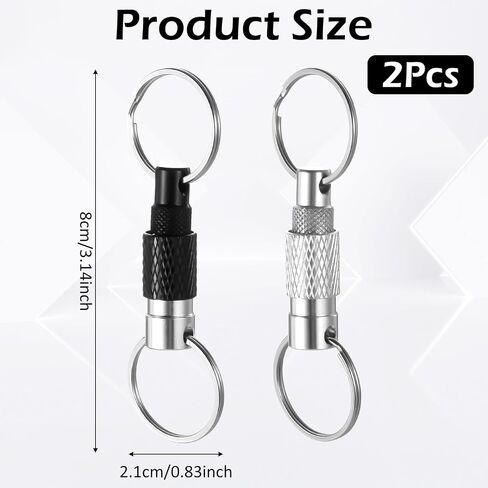 BEWUDY 2PCS QUICE إصدار مفاتيح المفاتيح ، حلقة مفتاح قابلة للفصل السريع مفتاح المفتاح ، سلاسل مفتاح سلامة المعادن للرجال للرجال in Saudi Arabia