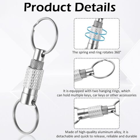BEWUDY 2PCS QUICE إصدار مفاتيح المفاتيح ، حلقة مفتاح قابلة للفصل السريع مفتاح المفتاح ، سلاسل مفتاح سلامة المعادن للرجال للرجال in Saudi Arabia