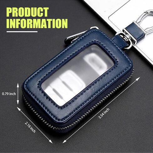 1 PC Car Remote Control Zipper Key Bag, Metal + PU Leather Key Storage Bag Pendant, for Most Cars (Black) in Kuwait