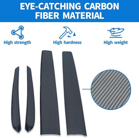 غلاف غطاء لوحة القيادة وغطاء لوحة ذراع الباب الأمامي لغطاء الأذرع لـ Tesla Model 3 2021 2022 2023 و Model Y 2019-2024 الملحقات الداخلية ، ألياف الكربون اللامعة ، 4 مساءً in Kuwait