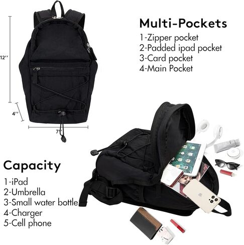 Tilami Mini Backpack for Women and Men, 12inch Casual Daypack Backpacks for Travel,Light Blue in Kuwait