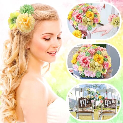 Cindeer 200 pcs رؤوس زهرة مزيفة للحرف الصغيرة الحريرية الزهرة رؤوس فو روز الاصطناعية الاصطناعية أزهار الرؤوس الزخارف الزخرفة للمنزل العروس وسط الزفاف الزفاف ، 2-7 سم (الأزرق ، الأرجواني) in Kuwait