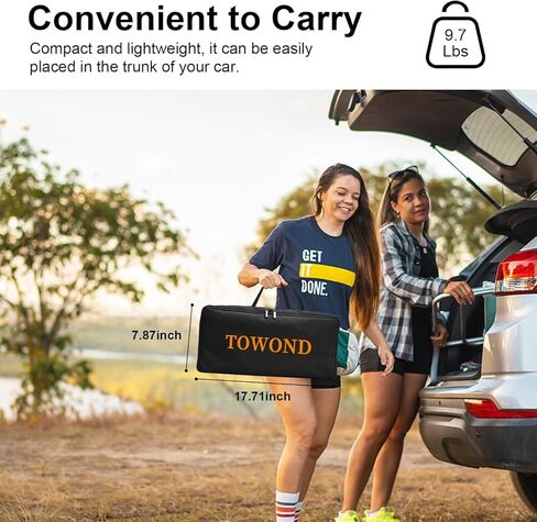 Projector Screen with Stand, TOWOND 100 inch Portable Projector Screen Black Backing, Indoor Outdoor Movie Screen 16:9 4K HD Wrinkle-Free Projection Screen with Carry Bag for Backyard Movie Night in Kuwait