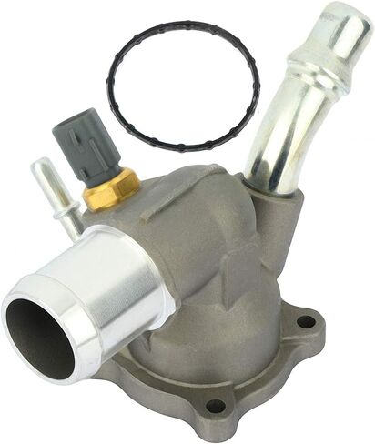 Lujuntec Soolant Thermostat Fit لجيب شيروكي 2014-2019 ، لجيب Compass 2017-2018 ، لجيب Renegade 2015-2018 ، لرام Promaster City 2015-2016 Inlet Water Inlet (استبدال 5047772AB) in Saudi Arabia