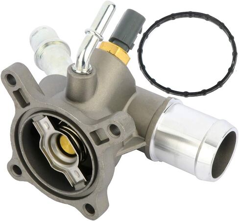Lujuntec Soolant Thermostat Fit لجيب شيروكي 2014-2019 ، لجيب Compass 2017-2018 ، لجيب Renegade 2015-2018 ، لرام Promaster City 2015-2016 Inlet Water Inlet (استبدال 5047772AB) in Saudi Arabia