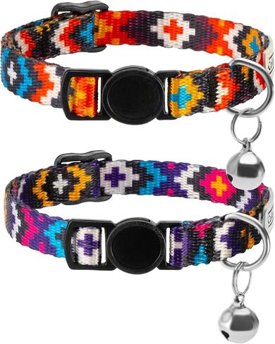 Tribal Aztec Cat Collar 2-Pack, Breakaway with Bell in Saudi Arabia