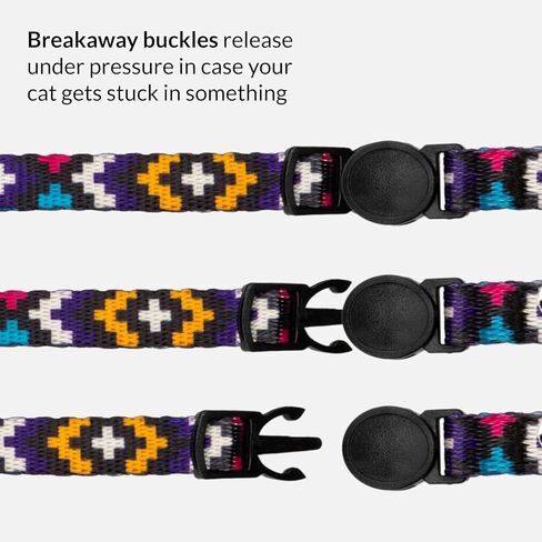 Tribal Aztec Cat Collar 2-Pack, Breakaway with Bell in Saudi Arabia