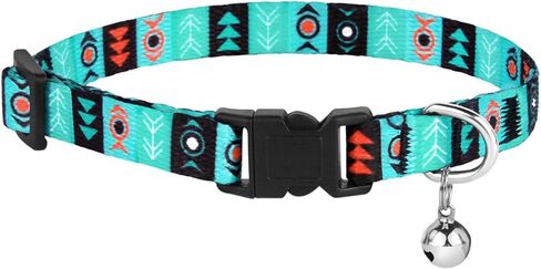 CollarDirect Cat Collar Breakaway with Removable Bell Set of 2 PCS Tribal Pattern Aztec Pet Safety Adjustable Kitten Collar in Kuwait