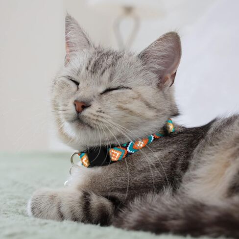 CollarDirect Cat Collar Breakaway with Removable Bell Set of 2 PCS Tribal Pattern Aztec Pet Safety Adjustable Kitten Collar in Kuwait