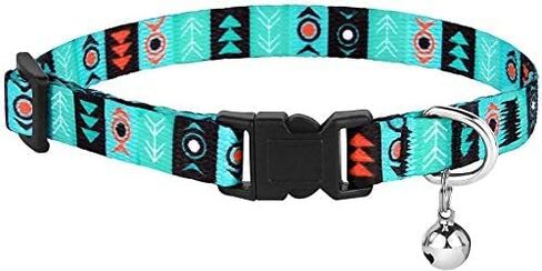 CollarDirect Cat Collar Breakaway with Removable Bell Set of 2 PCS Tribal Pattern Aztec Pet Safety Adjustable Kitten Collar in Kuwait