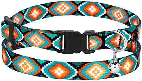CollarDirect Cat Collar Breakaway with Removable Bell Set of 2 PCS Tribal Pattern Aztec Pet Safety Adjustable Kitten Collar in Kuwait