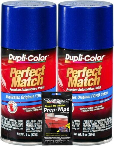 Dupli-Color Sonic Blue Pearl Exact-Match Automotive Paint for Ford Vehicles - 8 oz, Bundles with Prep Wipe (3 Items) in Saudi Arabia