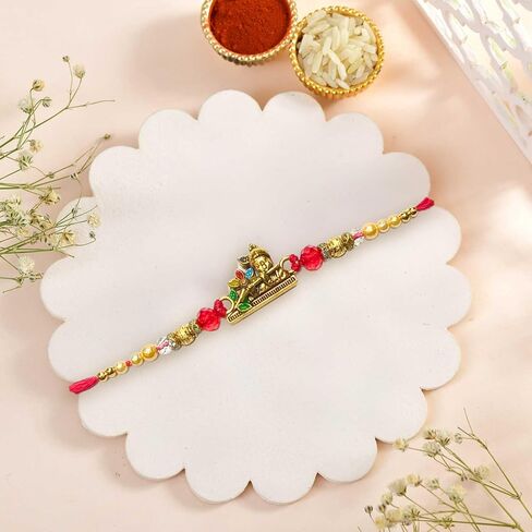 مجموعة من 3 Rakhi التقليدية لـ Brother - Om ، Bal Krishna & Shree Symbass Designer Rakhi Combo - Raksha Bandhan Gift Pack in Saudi Arabia