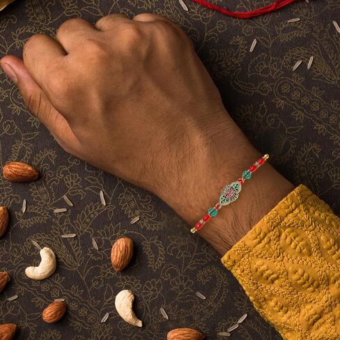 مجموعة من 3 Rakhi التقليدية لـ Brother - Om ، Bal Krishna & Shree Symbass Designer Rakhi Combo - Raksha Bandhan Gift Pack in Saudi Arabia