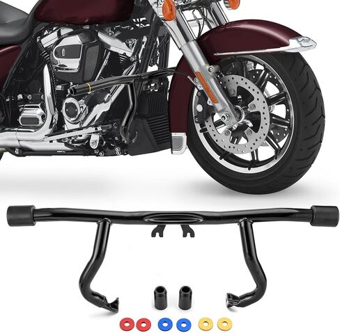 Mofun Engine Guard Highway Crash Bar Compatible with Harley Touring, Flat-Out Bar Fit Street Road Electra Glide Road King 2014-Later, Gloss Black in Saudi Arabia