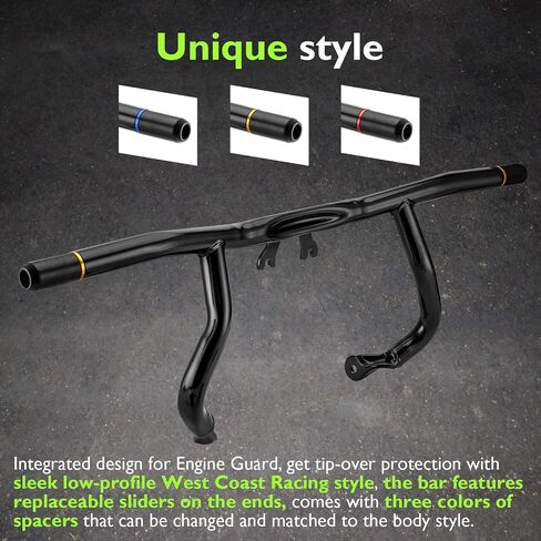 Mofun Engine Guard Highway Crash Bar Compatible with Harley Touring, Flat-Out Bar Fit Street Road Electra Glide Road King 2014-Later, Gloss Black in Saudi Arabia