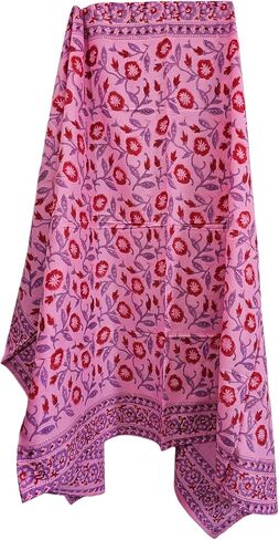 Hand BlockPrint Sarong Cotton Pink Color Sarong Women Sexy Bach Cover Up Women Pareo Cotton Sarong Indian Bikini Cover Size 44x72 Inch ssd526 in Saudi Arabia