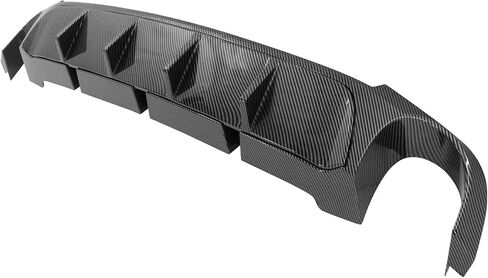 FreeMotor802 متوافق مع 2013-2014 Ford Mustang V6 & GT Diffuser Diffuser Lip ، V6 GT Carbon Carbon Print Pp المصد الخلفي المصد الخلفي Diffuser W/ V2 Style Shark Fin in Saudi Arabia