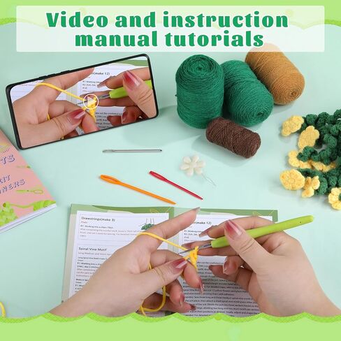 Kogyxe Crochet Kit for Beginners, Crochet Bookmark Kit with Step-by-Step Video Tutorials, Crochet Starter Kits for Beginners Decoration Readers Book Lovers, Animal Bookmarks (40%+ Yarn) in Saudi Arabia