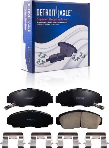 Detroit Axle-مجموعة الفرامل لـ 08-11 Honda Accord 09-10 TSX DISCRING BRAKE ROTORS 2009 2010 CERAMIC BAKES PADS بديل 11.81 "بوصة أمامية و 11.10" بوصة خلفية in Saudi Arabia