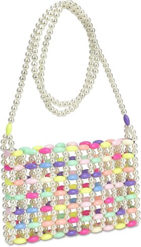 محفظة حفلات مطرزة بأحجار قلب قوس قزح للفتيات من iscream مقاس 16.5 سم × 11.43 سم in Kuwait