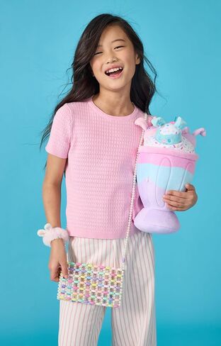 محفظة حفلات مطرزة بأحجار قلب قوس قزح للفتيات من iscream مقاس 16.5 سم × 11.43 سم in Kuwait