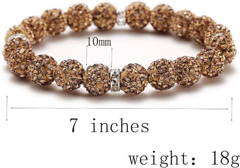 2pcs/set 10 mm glitter polymer clay round beads Designer Stretch Bracelet Gifts For Women in Saudi Arabia