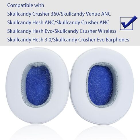 Replacement Ear Pads Compatible with Skullcandy Crusher Wireless/Crusher360/Hesh3/Hesh ANC/Hesh Evo/Venue ANCheadphones, Akkiv Replacement Ear Pads Made of Protein Leather and Memory Foam (Black) in Kuwait