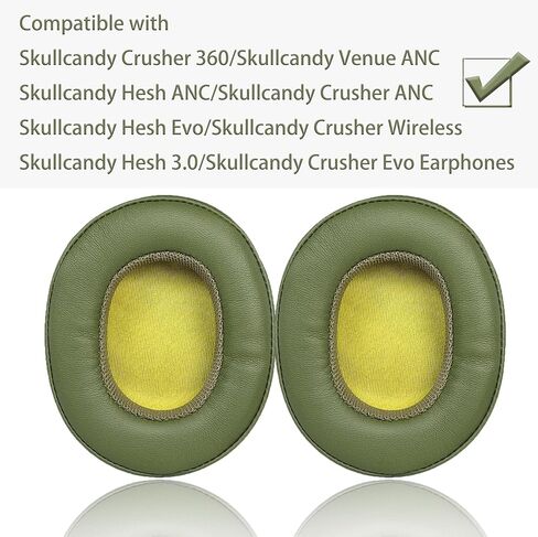 Replacement Ear Pads Compatible with Skullcandy Crusher Wireless/Crusher360/Hesh3/Hesh ANC/Hesh Evo/Venue ANCheadphones, Akkiv Replacement Ear Pads Made of Protein Leather and Memory Foam (Black) in Kuwait