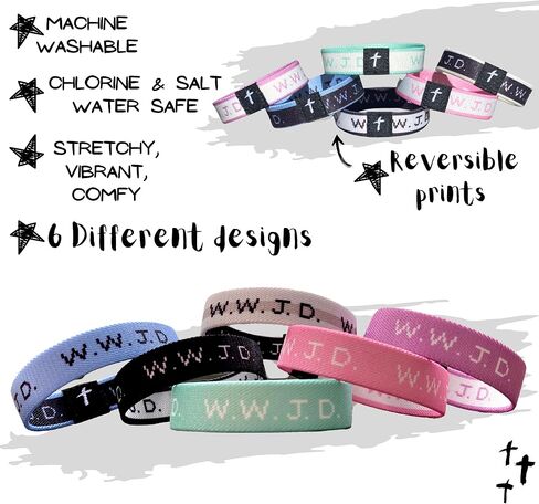 WWJD Bracelets - Elastic Bands - 1 Pack - Christian Bracelets, Inspirational Sayings in Kuwait