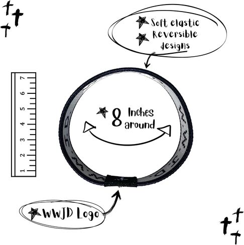 WWJD Bracelets - Elastic Bands - 1 Pack - Christian Bracelets, Inspirational Sayings in Kuwait