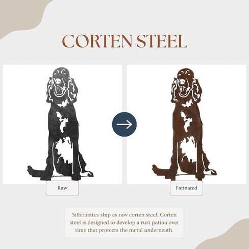 Corten Steel Irish Setter Dog Silhouette Yard Stake (كبير) in Kuwait