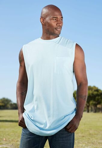 KingSize Men's Big & Tall Shrink-Less Longer-Length Lightweight Muscle Pocket Tee in Saudi Arabia