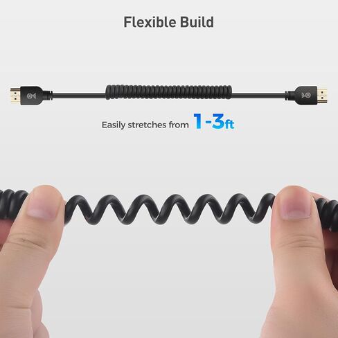 Cable Matters 48Gbps 8K Mini HDMI Coiled Cable 1-3ft with 8K@60Hz, 4K@240Hz and HDR Support, Mini HDMI Cable Coiled for Cameras, DSLRs, Camcorders, Portable Screens and Monitors in Saudi Arabia
